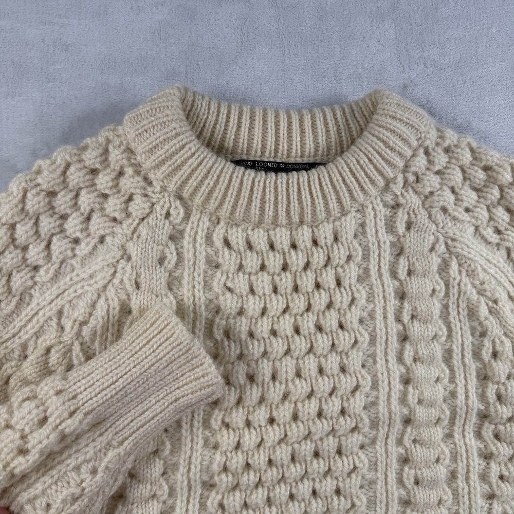 Vtg Cornel Fisherman Sweater Knit Donegal Ireland Chunky Thick Men's S Aran